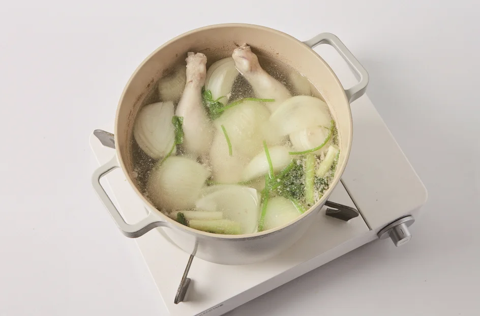 버섯초계탕 3단계