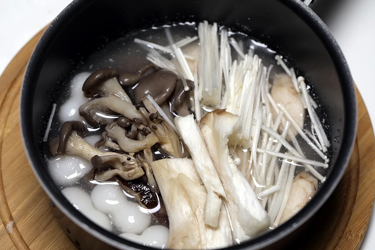 버섯 들깨탕 6단계